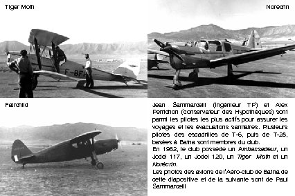 Tiger Moth Fairchild Norécrin Jean Sammarcelli (ingénieur TP) et Alex Perrichon (conservateur des Hypothèques)