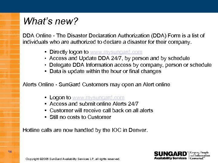 What’s new? DDA Online - The Disaster Declaration Authorization (DDA) Form is a list