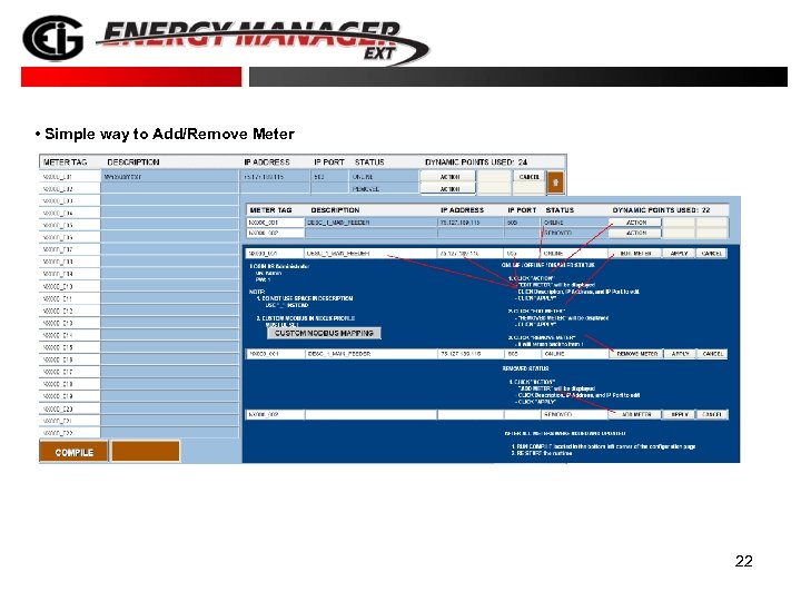  • Simple way to Add/Remove Meter 22 