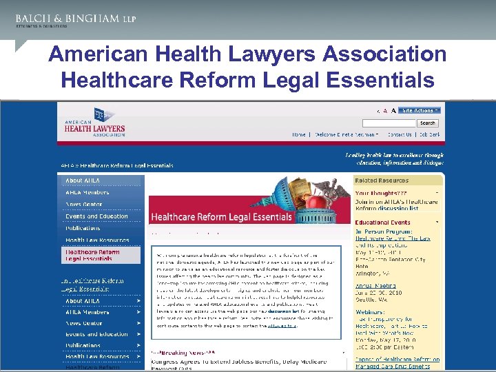 American Health Lawyers Association Healthcare Reform Legal Essentials 3 