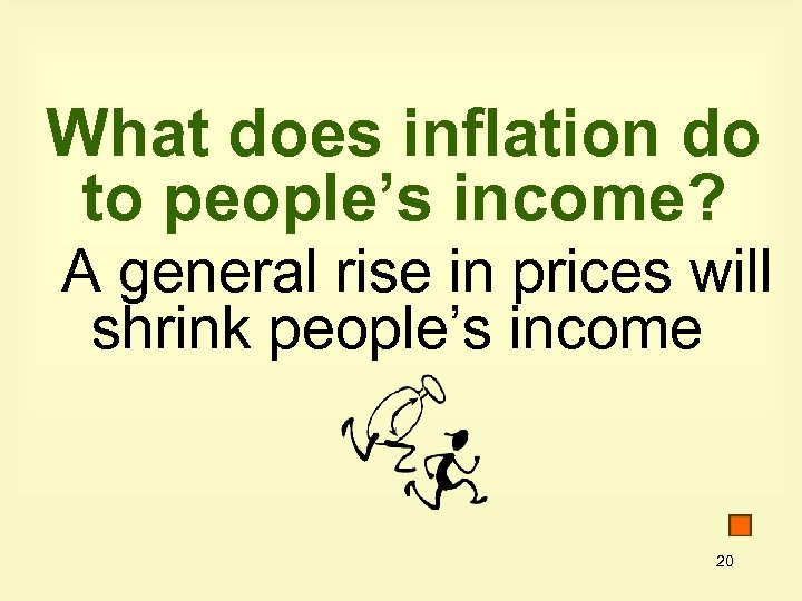 What does inflation do to people’s income? A general rise in prices will shrink