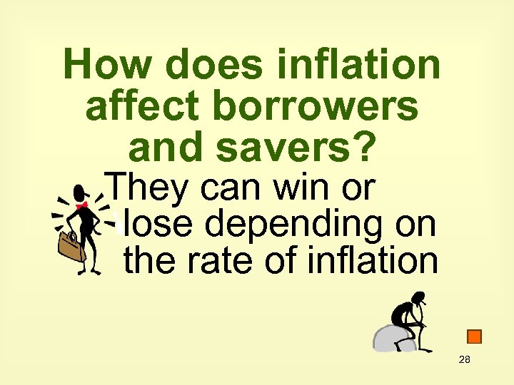 How does inflation affect borrowers and savers? They can win or lose depending on