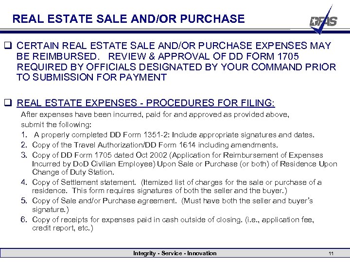 REAL ESTATE SALE AND/OR PURCHASE q CERTAIN REAL ESTATE SALE AND/OR PURCHASE EXPENSES MAY