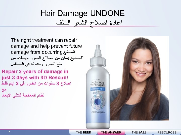 Hair Damage UNDONE ﺍﻋﺎﺩﺓ ﺍﺻﻼﺡ ﺍﻟﺸﻌﺮ ﺍﻟﺘﺎﻟﻒ The right treatment can repair damage and