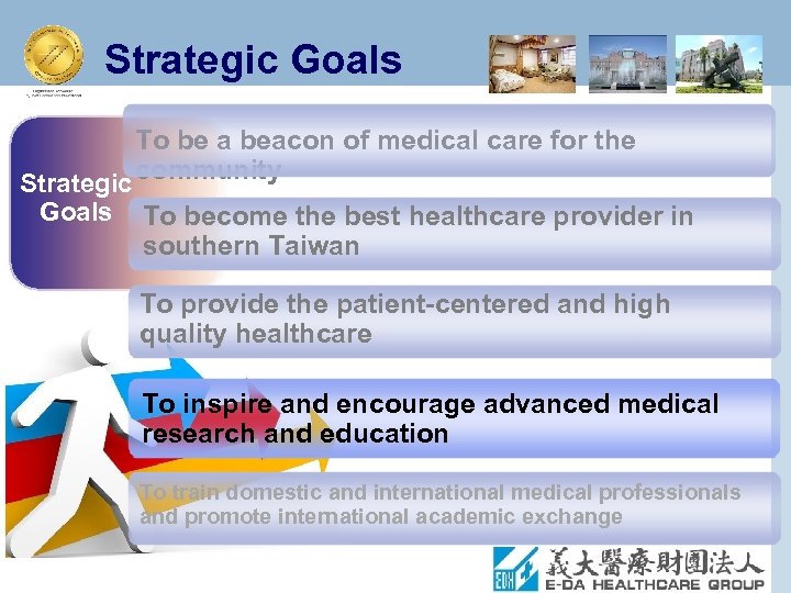 Strategic Goals To be a beacon of medical care for the Strategic community Goals