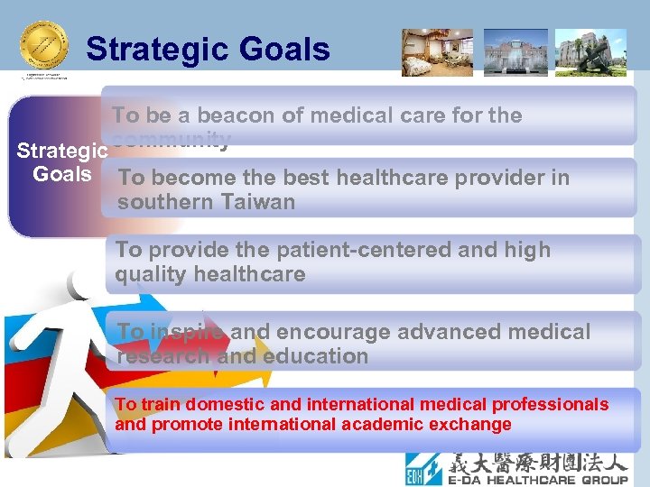 Strategic Goals To be a beacon of medical care for the Strategic community Goals