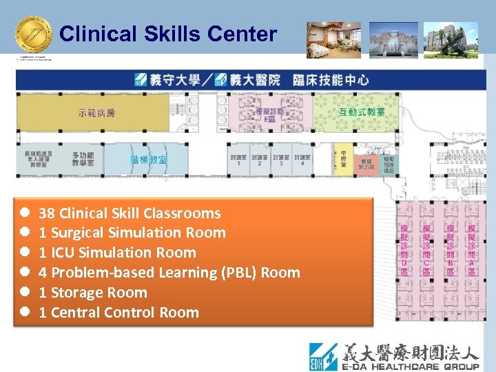 Clinical Skills Center l l l 38 Clinical Skill Classrooms 1 Surgical Simulation Room