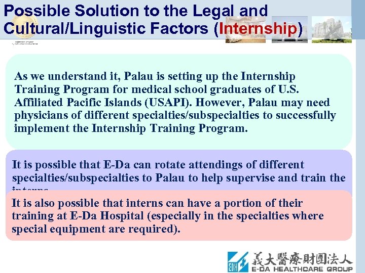 Possible Solution to the Legal and Cultural/Linguistic Factors (Internship) As we understand it, Palau