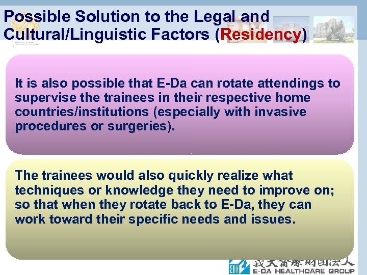 Possible Solution to the Legal and Cultural/Linguistic Factors (Residency) It is also possible that