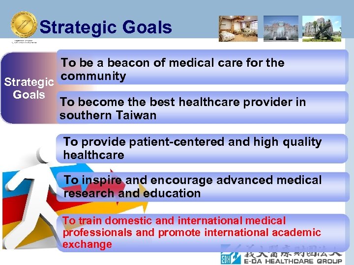 Strategic Goals To be a beacon of medical care for the Strategic community Goals