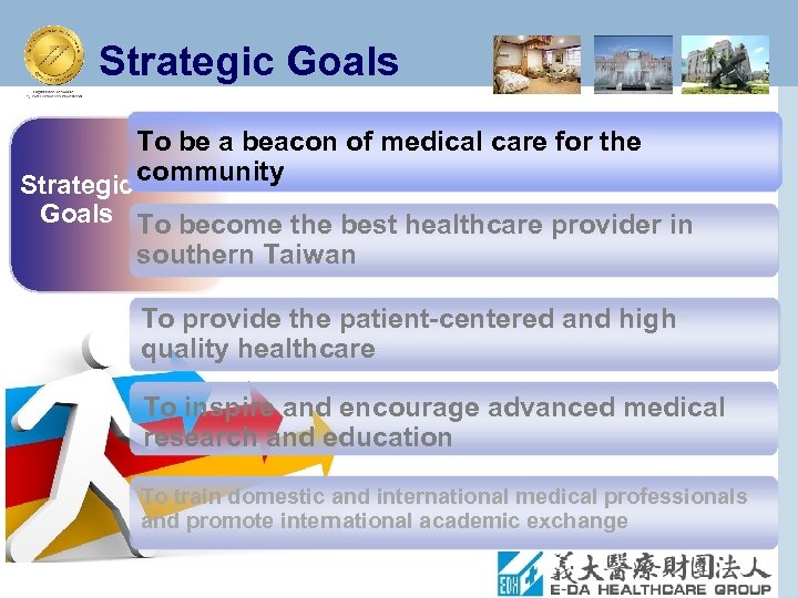 Strategic Goals To be a beacon of medical care for the Strategic community Goals