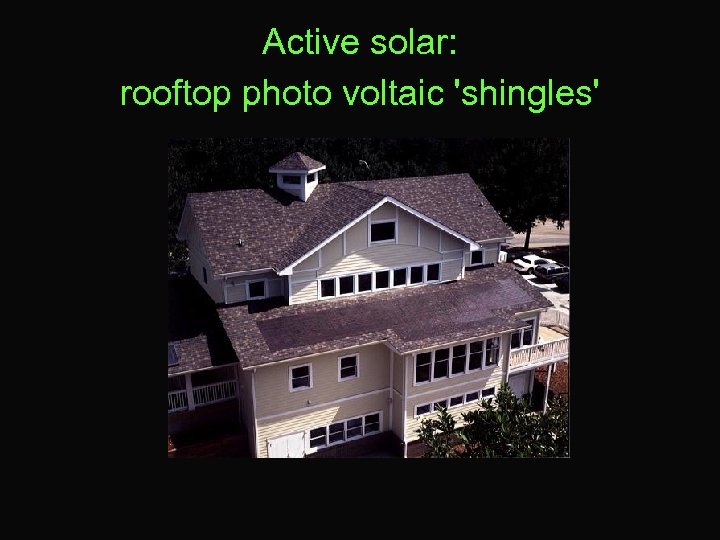 Active solar: rooftop photo voltaic 'shingles' 