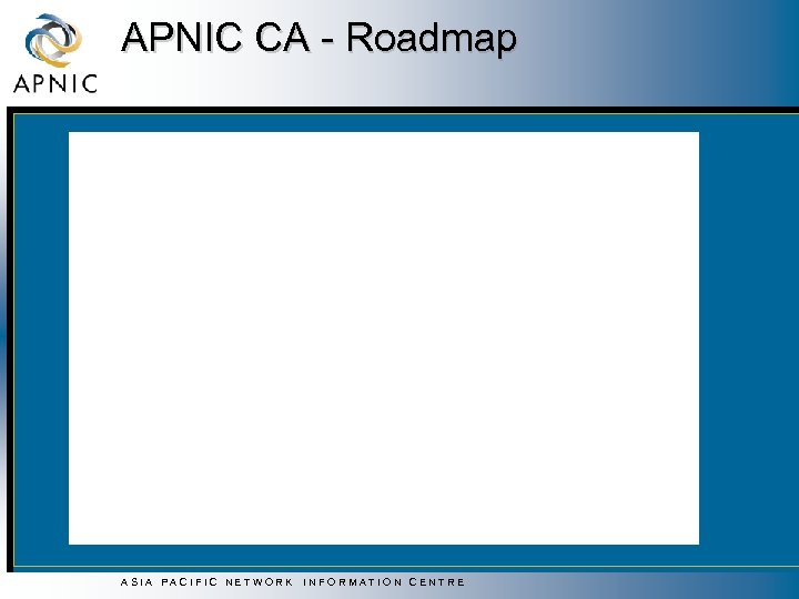 APNIC CA - Roadmap ASIA PACIFIC NETWORK INFORMATION CENTRE 