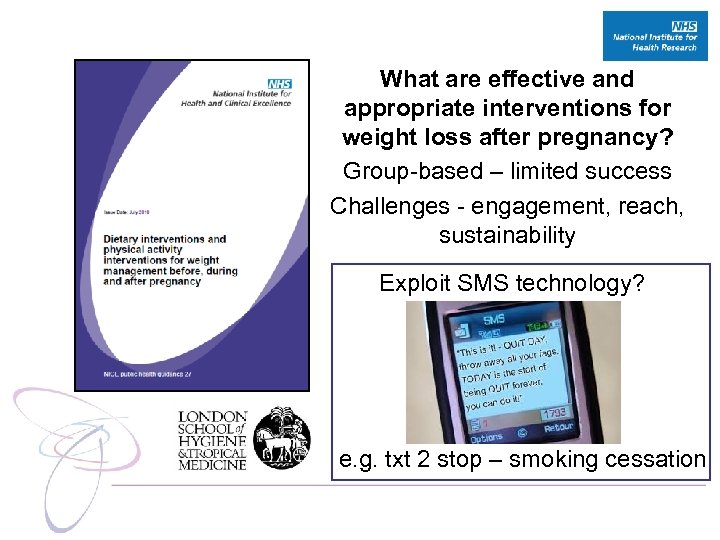 What are effective and appropriate interventions for weight loss after pregnancy? Group-based – limited