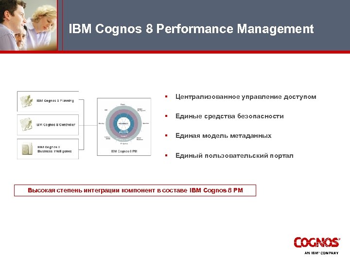 IBM Cognos 8 Performance Management § Централизованное управление доступом § Единые средства безопасности §