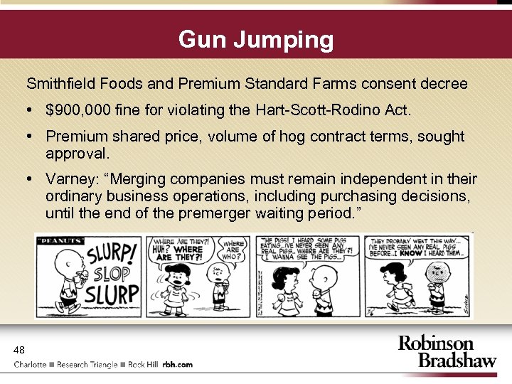 Gun Jumping Smithfield Foods and Premium Standard Farms consent decree • $900, 000 fine