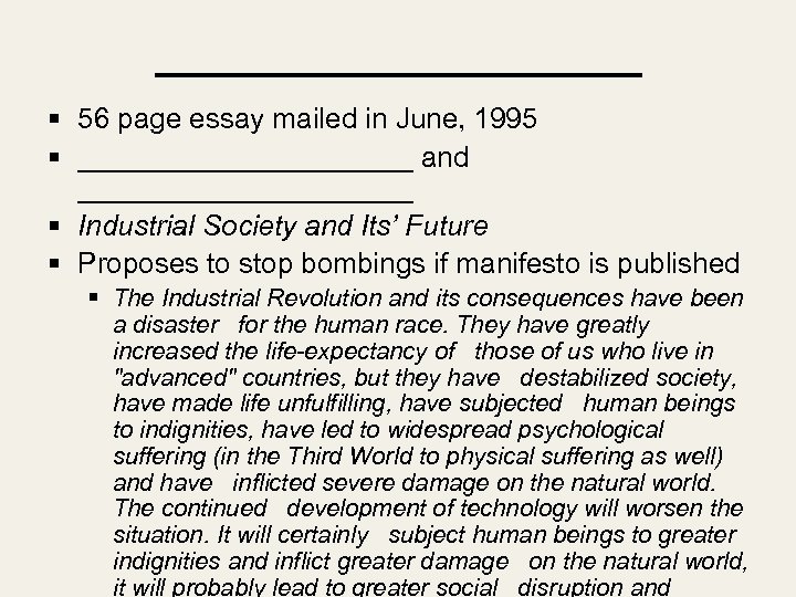 _________ § 56 page essay mailed in June, 1995 § ___________ and ___________ §