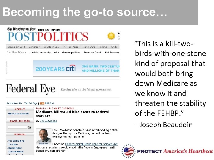 Becoming the go-to source… “This is a kill-two- birds-with-one-stone kind of proposal that would