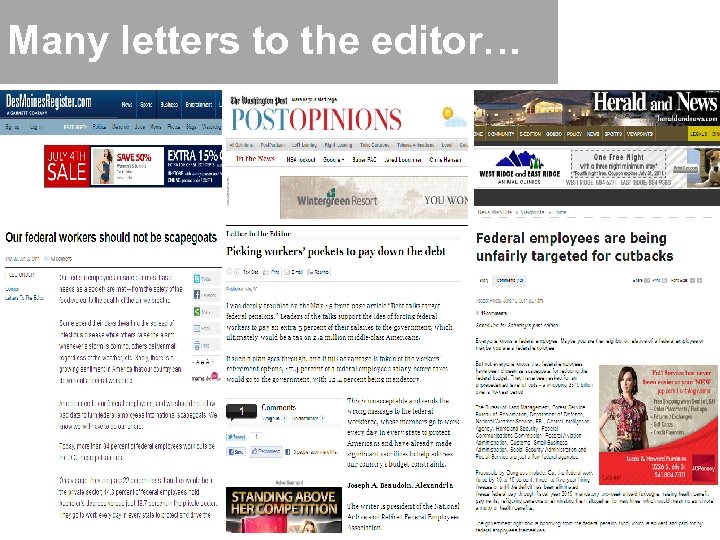 Many letters to the editor… 