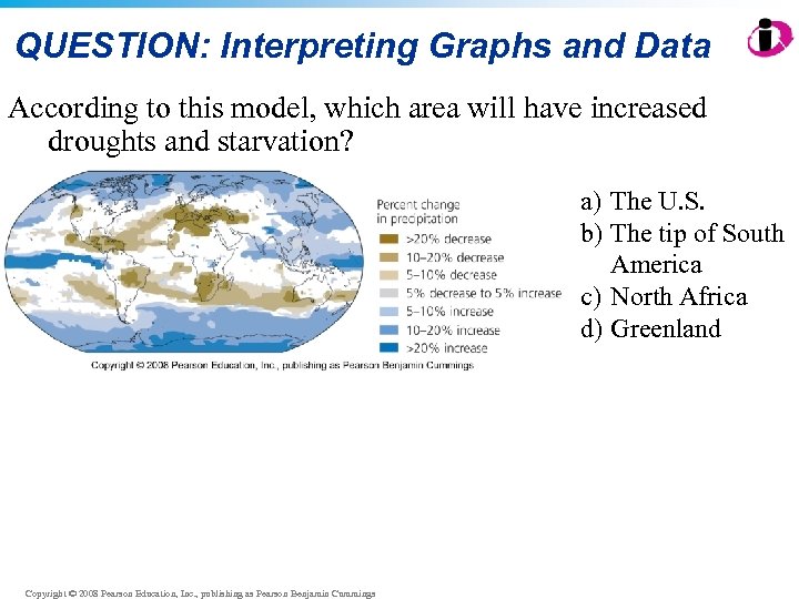 QUESTION: Interpreting Graphs and Data According to this model, which area will have increased