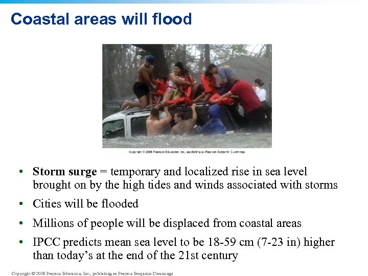 Coastal areas will flood • Storm surge = temporary and localized rise in sea