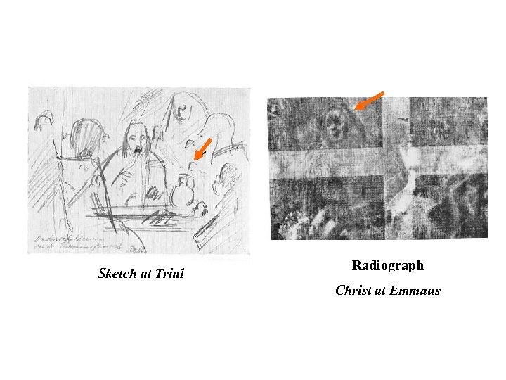Sketch at Trial Radiograph Christ at Emmaus 