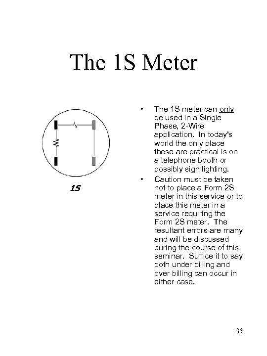 The 1 S Meter • • The 1 S meter can only be used