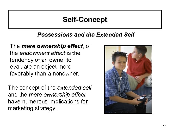 Self-Concept Possessions and the Extended Self The mere ownership effect, or effect the endowment