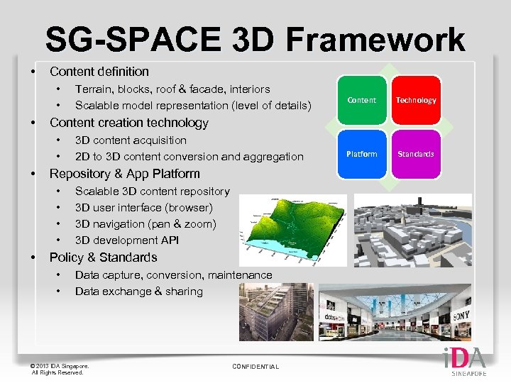 SG-SPACE 3 D Framework • Content definition • • • 3 D content acquisition