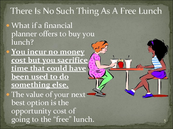 There Is No Such Thing As A Free Lunch What if a financial planner