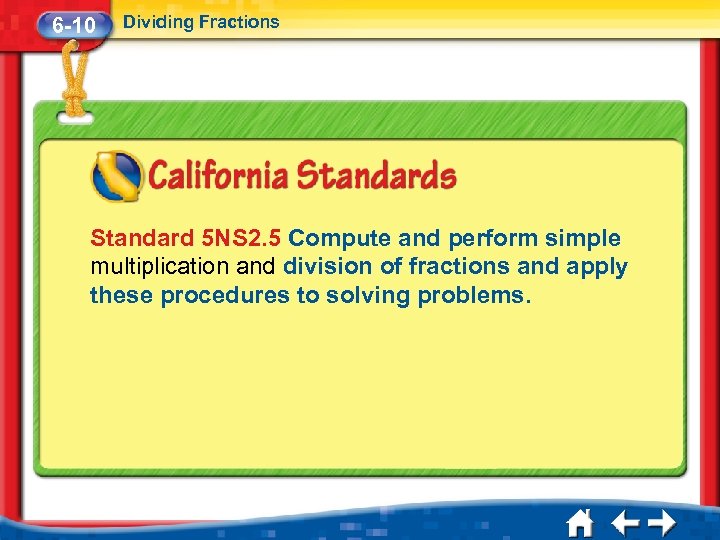 6 -10 Dividing Fractions Standard 5 NS 2. 5 Compute and perform simple multiplication