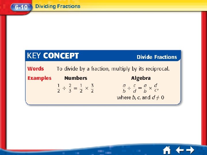 6 -10 Dividing Fractions 