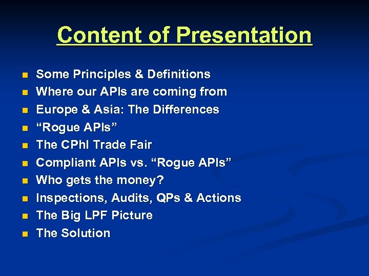 Content of Presentation n n Some Principles & Definitions Where our APIs are coming