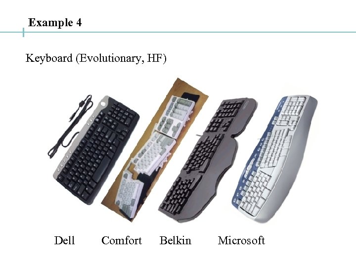 Example 4 Keyboard (Evolutionary, HF) Dell Comfort Belkin Microsoft 