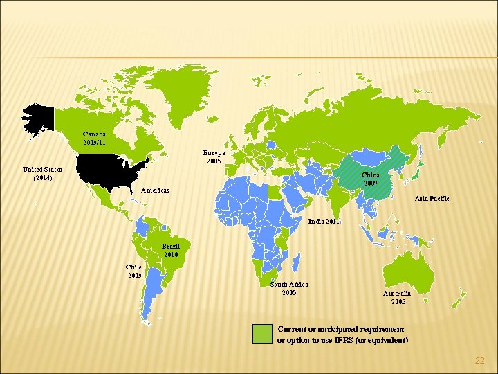 Canada 2009/11 Europe 2005 United States (2014) China 2007 Americas Asia Pacific India 2011