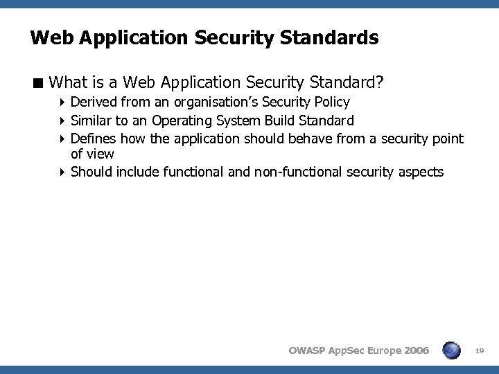 Web Application Security Standards < What is a Web Application Security Standard? 4 Derived