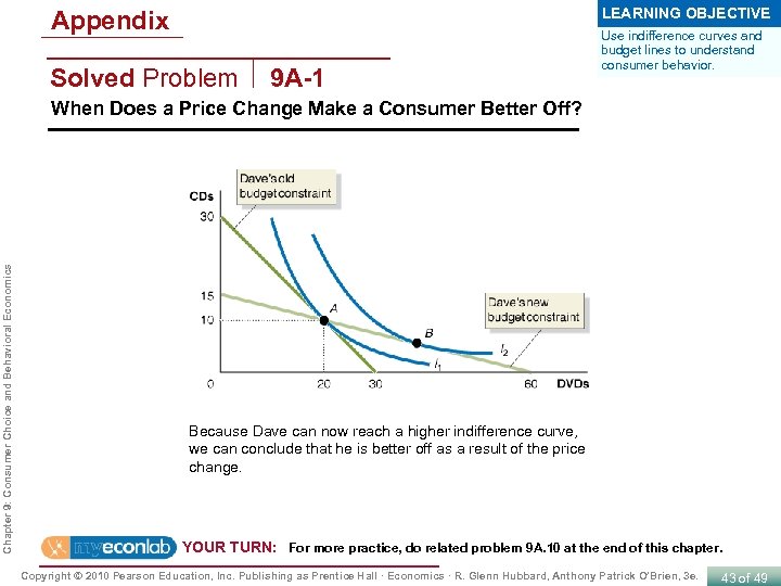 LEARNING OBJECTIVE Appendix Solved Problem 9 A-1 Use indifference curves and budget lines to