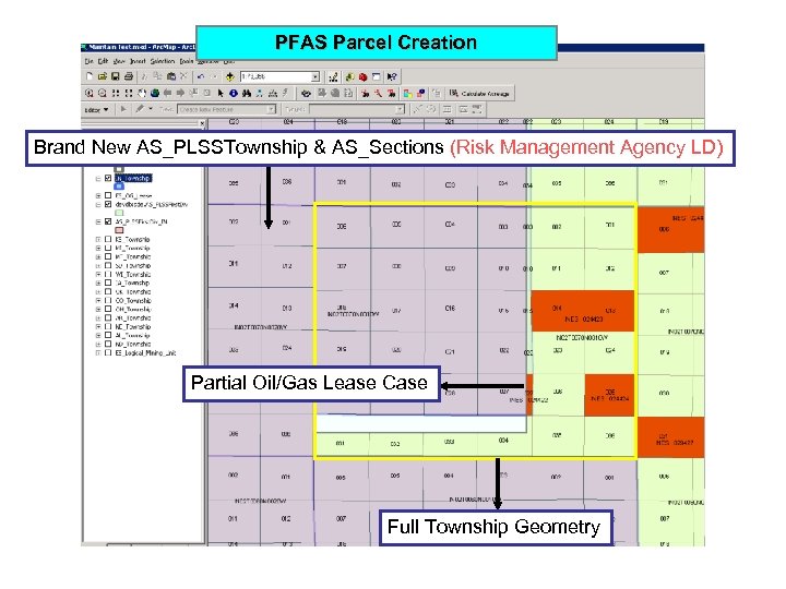 PFAS Parcel Creation Brand New AS_PLSSTownship & AS_Sections (Risk Management Agency LD) Partial Oil/Gas