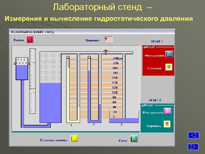 Лабораторный стенд – Измерение и вычисление гидростатического давления 