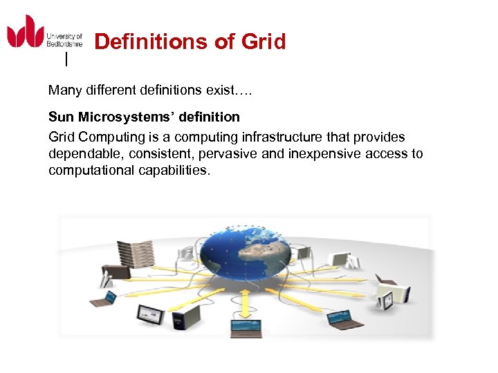 Definitions of Grid Many different definitions exist…. Sun Microsystems’ definition Grid Computing is a