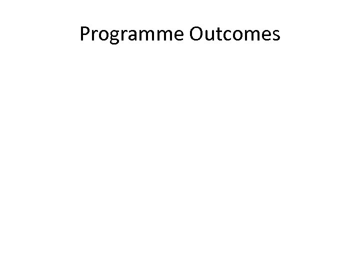 Programme Outcomes 