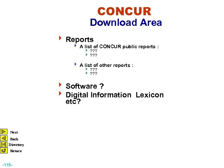 CONCUR Download Area 4 Reports 4 A list of CONCUR public reports : 4