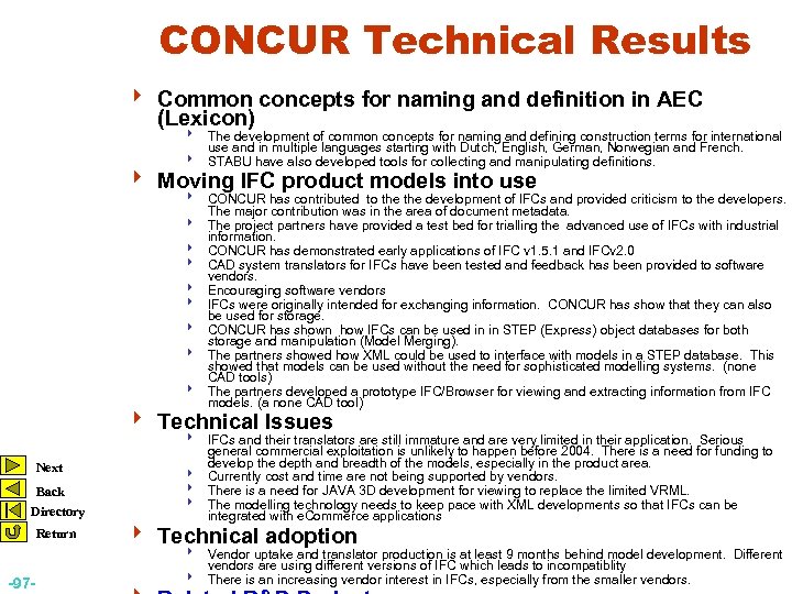 CONCUR Technical Results 4 Common concepts for naming and definition in AEC (Lexicon) 4