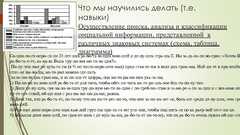 Что мы научились делать (т. е. навыки) Осуществление поиска, анализа и классификации социальной информации,