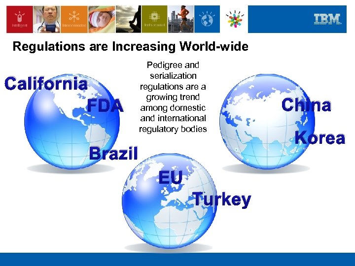 Regulations are Increasing World-wide California FDA Pedigree and serialization regulations are a growing trend