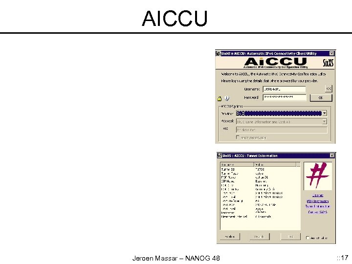 AICCU Jeroen Massar – NANOG 48 : : 17 