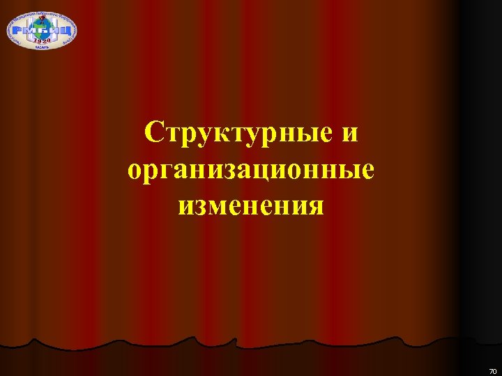 Структурные и организационные изменения 70 