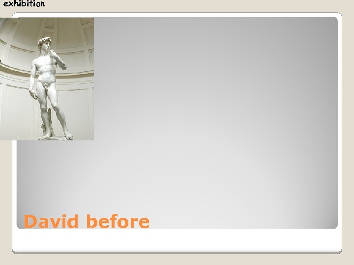 exhibition David before 