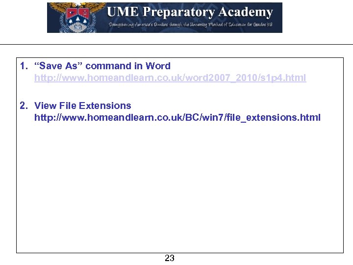 1. “Save As” command in Word http: //www. homeandlearn. co. uk/word 2007_2010/s 1 p
