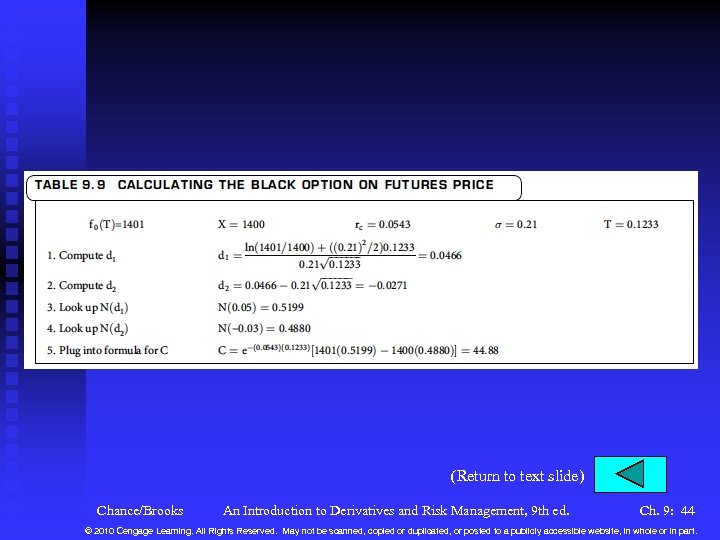 (Return to text slide) Chance/Brooks An Introduction to Derivatives and Risk Management, 9 th
